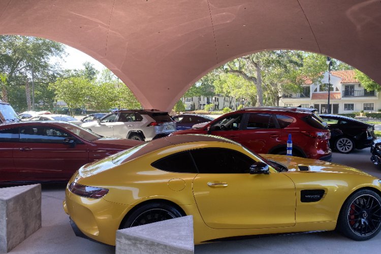 Cars pack VIP valet at John Craig's Winter Park Events Center Kentucky Derby charity benefit