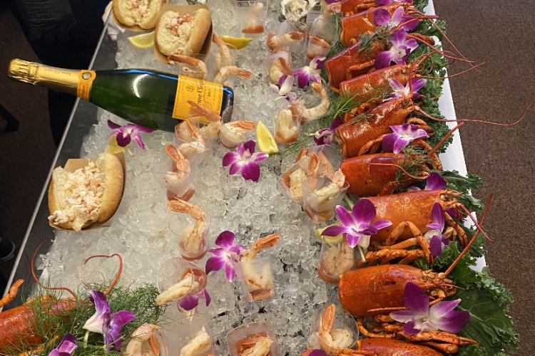 Lobster, Oysters, Shrimp, Veuve Cliquot served at John Craig's charity benefit