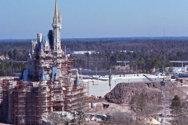 Cinderella Castle under construction at Magic Kingdom Park in 1971 