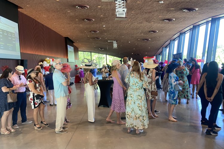 Guests line up for cocktails in Winter Park's event center